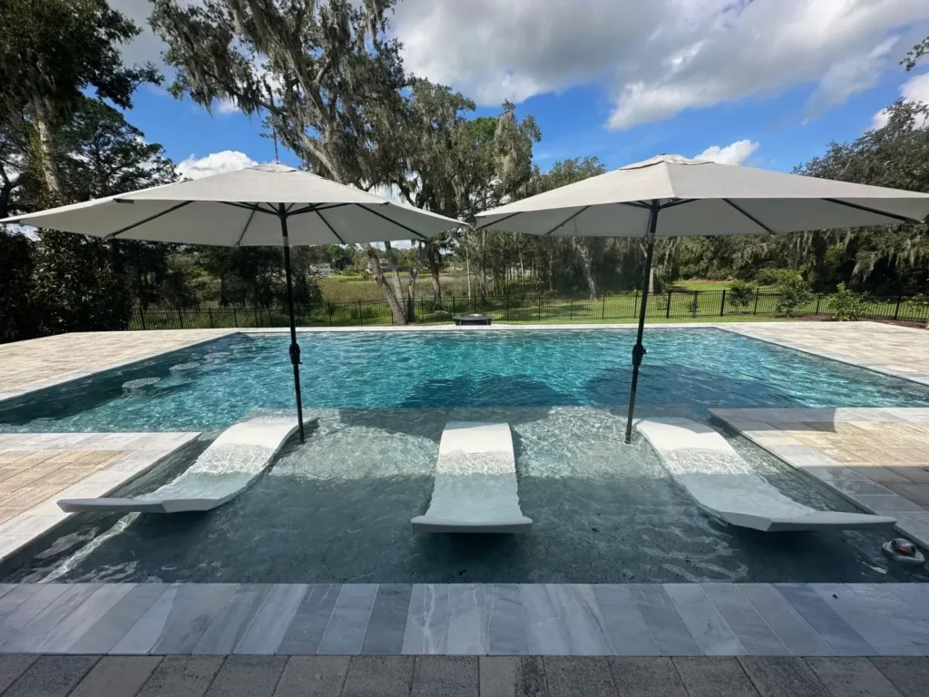 A large residential pool built by next Level Pools and Spas